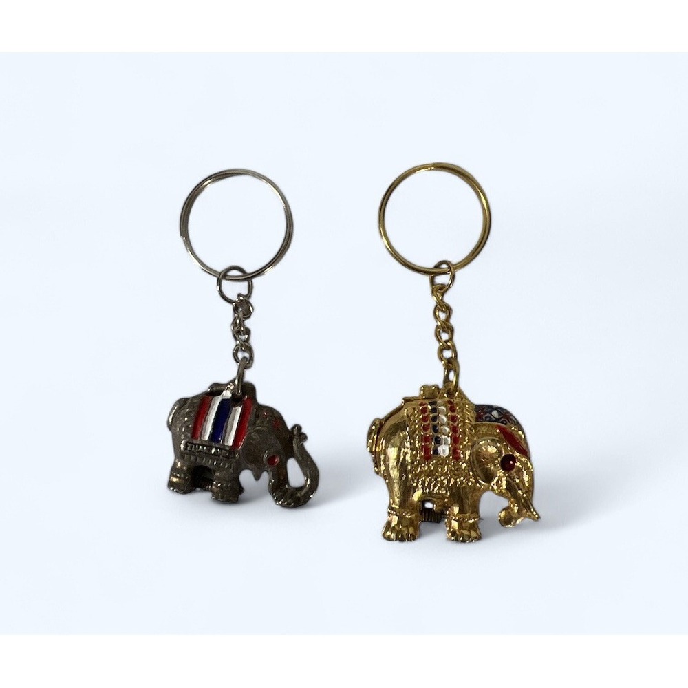 Metal Elephant Keychain Compartment Thailand for Gift &‎ Accessory set 2 Pcs